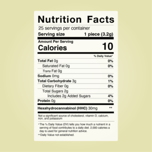 Hhc Gummies Nutrition Facts