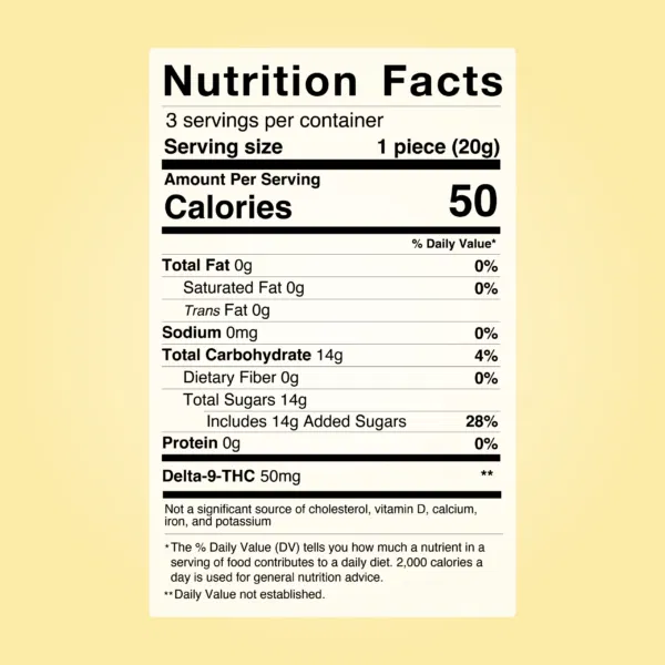 D9 Thc Gummies Nutrition Facts